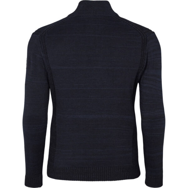 North 56denim strik trøje med knapper Marine Blå – Bild 3