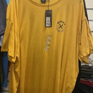 Replika t-shirt med lille print Gul