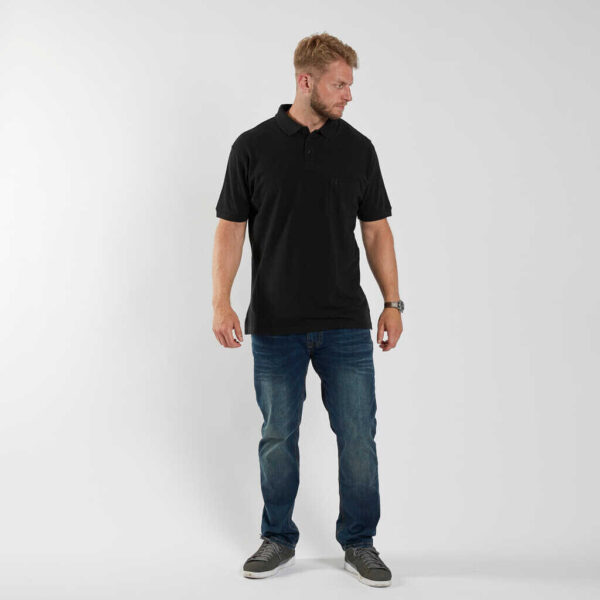 North latitude ens farvet polo med lomme sort - Billede 3