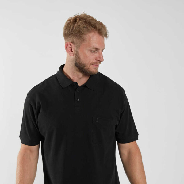 North latitude ens farvet polo med lomme sort - Billede 4