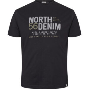 North 56°4 t-shirt med print sort TALL