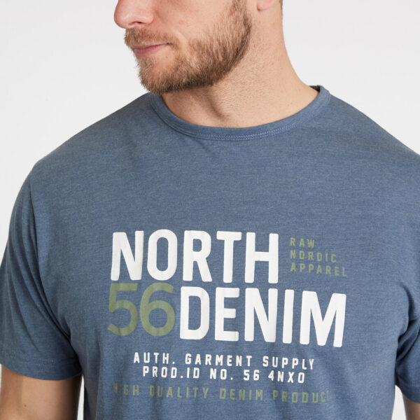 North 56°4 t-shirt med print blå meleret TALL - Billede 5