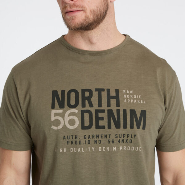 North 56°4 t-shirt med print oliven TALL - Billede 4