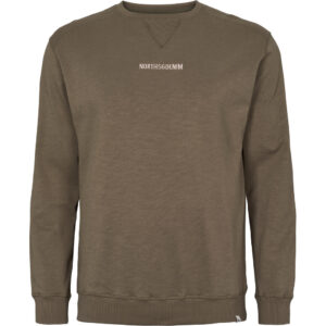 North 56denim / north 56°4 sweatshirt med brodering støvet oliven grøn