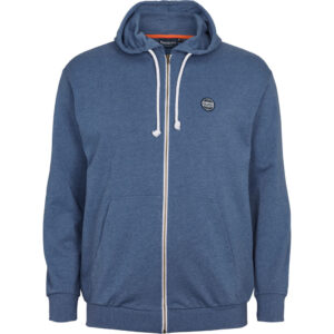 North latitude hoodies med lynlås og lomme blå meleret