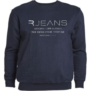 North 56°4 rund hals sweat shirt med print marine blå