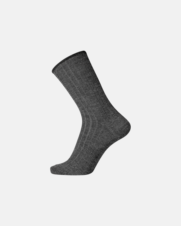 Egtved uld strømpe riflet “no elastic” Koks
