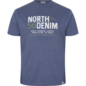 North 56°4 T-Shirt mit Aufdruck blau meliert