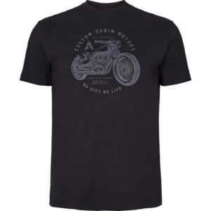 North 56denim t-shirt med motorcykel Sort TALL