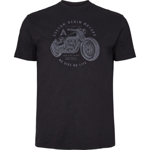 North 56denim t-shirt med motorcykel Sort TALL