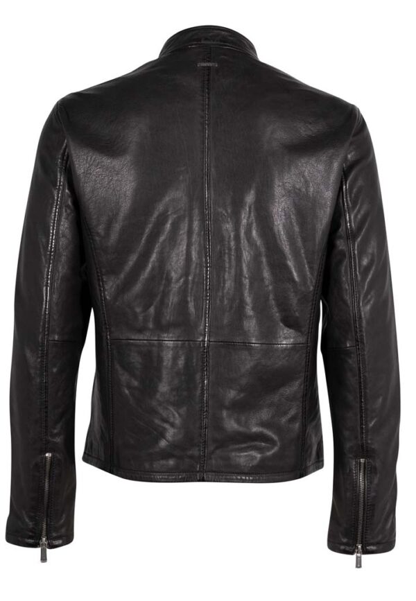 Mauritius skindjakke i lam biker model sort - Billede 2