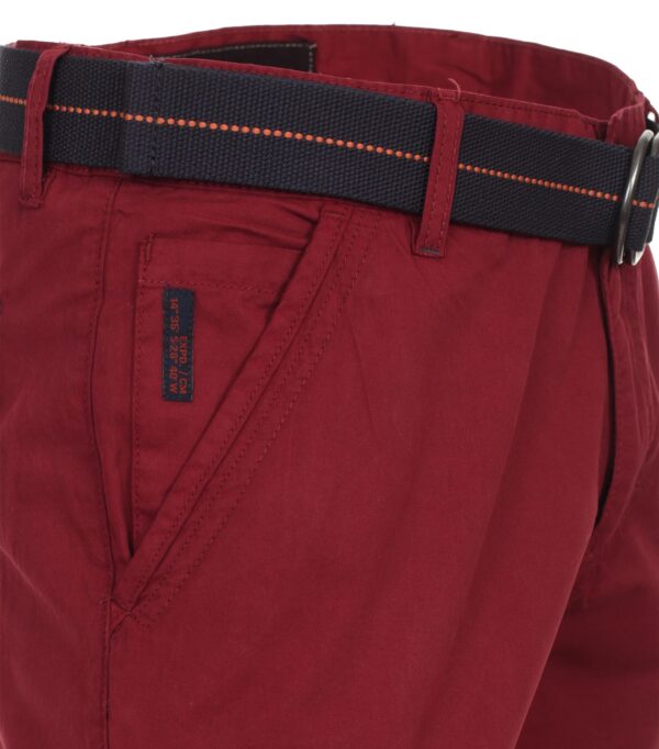 Casa Moda cargo shorts med lommer på siden og bælte mørk rød - Billede 5