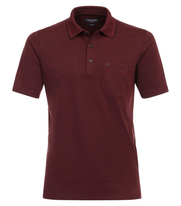 Casa moda “easy care” polo med lomme bordeaux