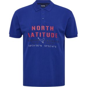 North latitude polo pique med print cobolt blå TALL