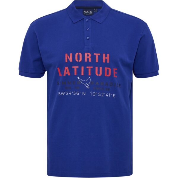 North latitude polo pique med print cobolt blå TALL