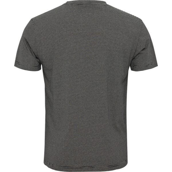 North latitude stribet yarndyed t-shirt med print og brodering grå - Billede 2