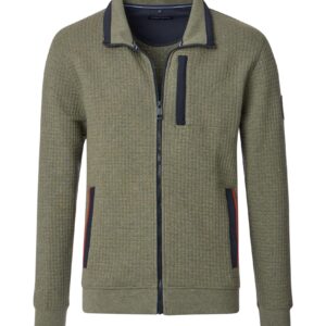 Casa moda sweat jakke med fede detaljer og bryst lomme grøn