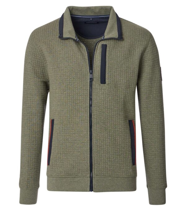Casa moda sweat jakke med fede detaljer og bryst lomme grøn
