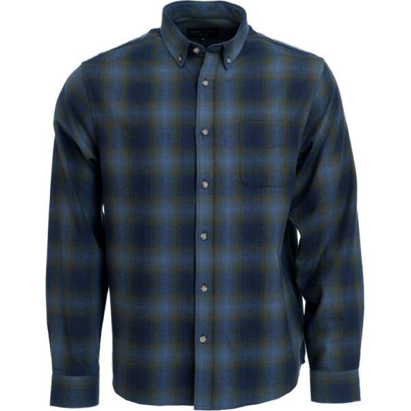 Finesmekker flannel skjorte 2 brystlommer ocean blue terne