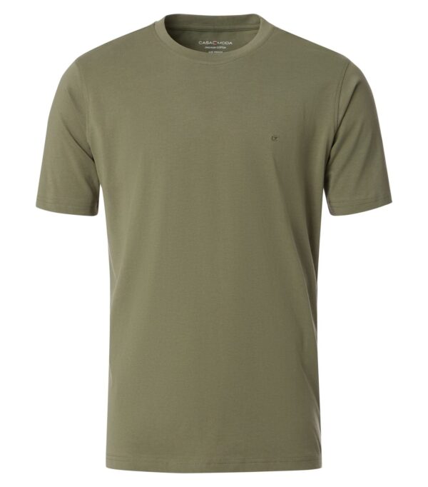 Casa Moda ensfarvet t-shirt oliven grøn