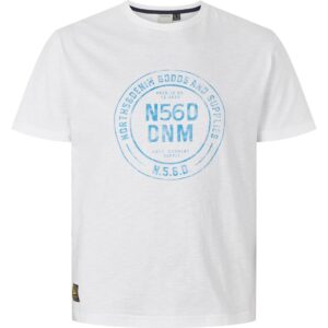North 56°4 denim t-shirt med print på brystet hvid
