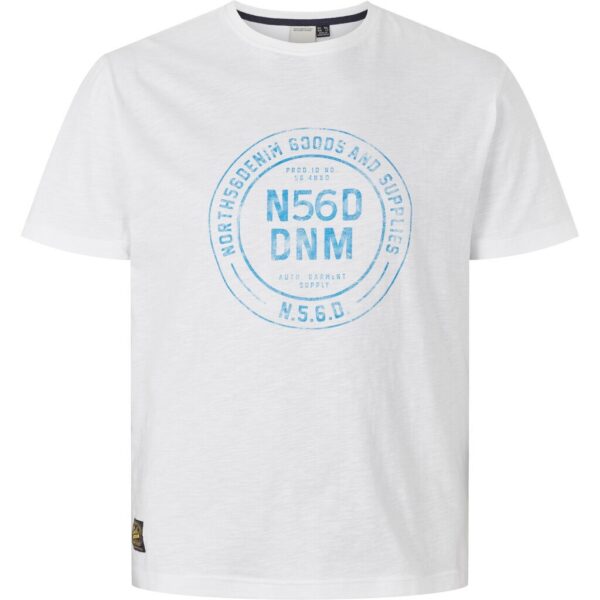 North 56°4 denim t-shirt med print på brystet hvid