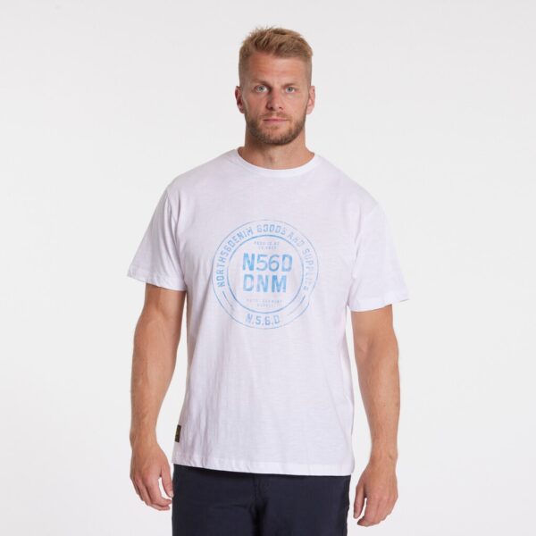 North 56°4 denim t-shirt med print på brystet hvid – Bild 2