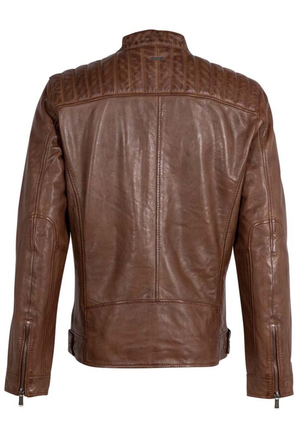 Mauritius skindjakke i lam biker model mørk cognac - Billede 2