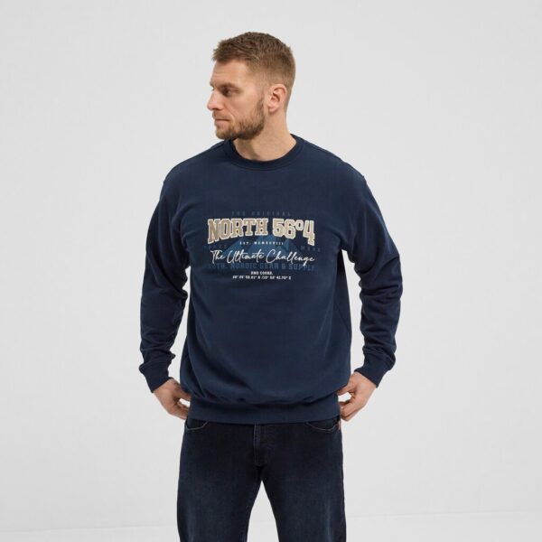 North 56denim / north 56°4 sweatshirt med brodering marine blå – Bild 2