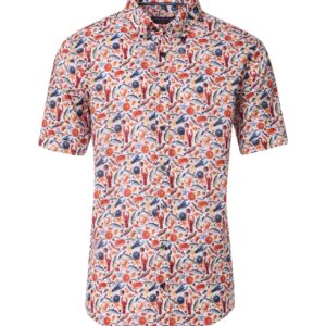 Casa Moda Casual fit kort ærmet skjorte korte ærmer og skaldyr mønster