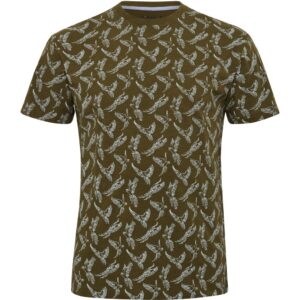 North latitude t-shirt med allover printede army grøn