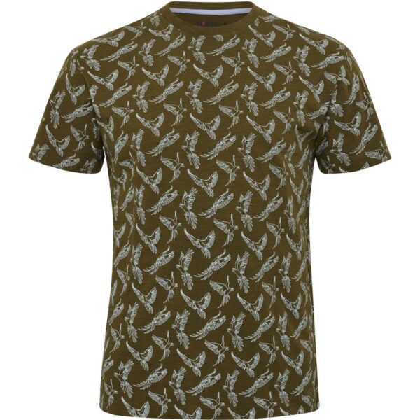 North latitude t-shirt med allover printede army grøn