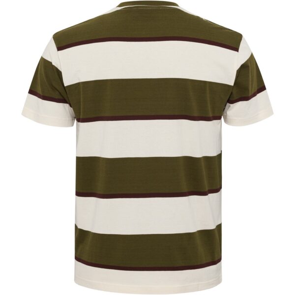 North latitude t-shirt yarndyed stribet army grøn - Billede 2