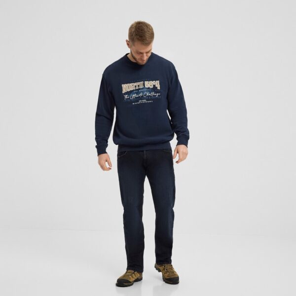 North 56denim / north 56°4 sweatshirt med brodering marine blå – Bild 4