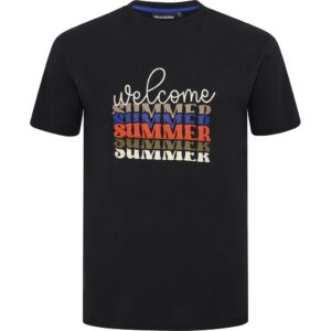 North latitude printet t-shirt sort