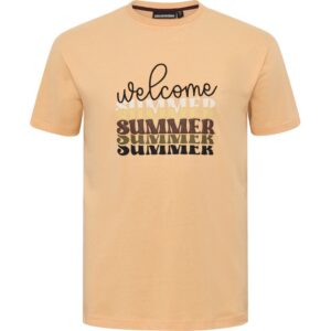 North latitude printet t-shirt fersken