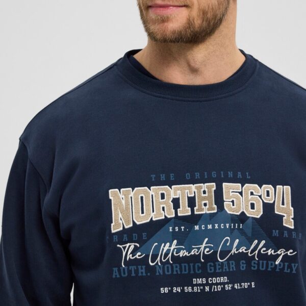 North 56denim / north 56°4 sweatshirt med brodering marine blå – Bild 5