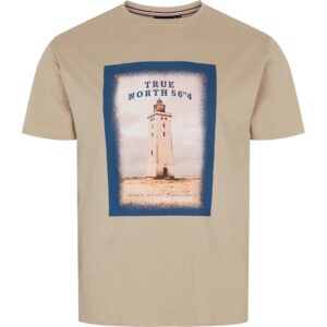 North 56°4 denim t-shirt med print på brystet sand