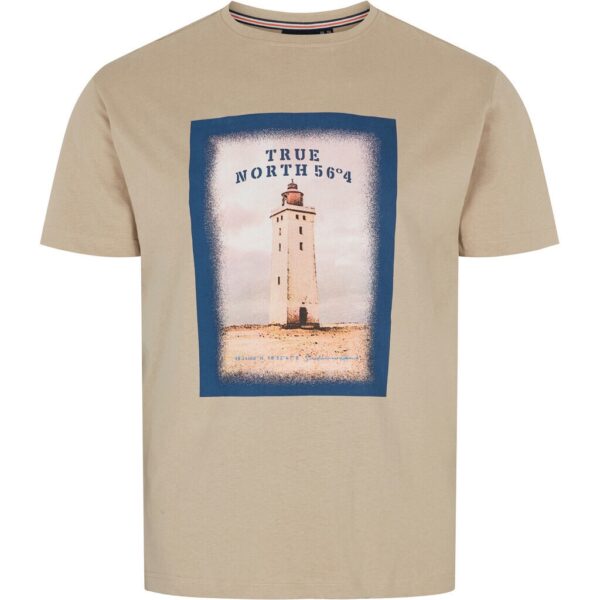 North 56°4 denim t-shirt med print på brystet sand
