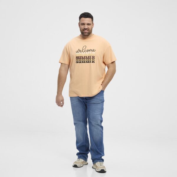 North latitude printet t-shirt fersken - Billede 5