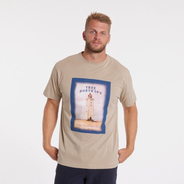 North 56°4 denim t-shirt med print på brystet sand - Billede 3