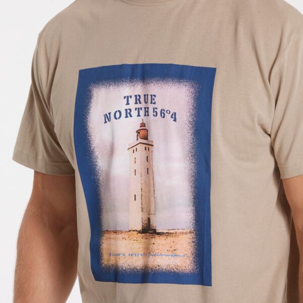 North 56°4 denim t-shirt med print på brystet sand - Billede 4