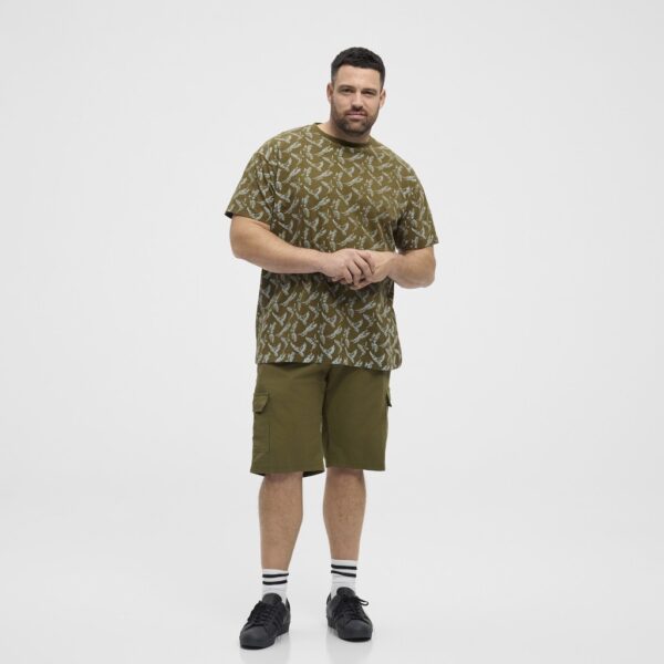 North latitude t-shirt med allover printede army grøn - Billede 4