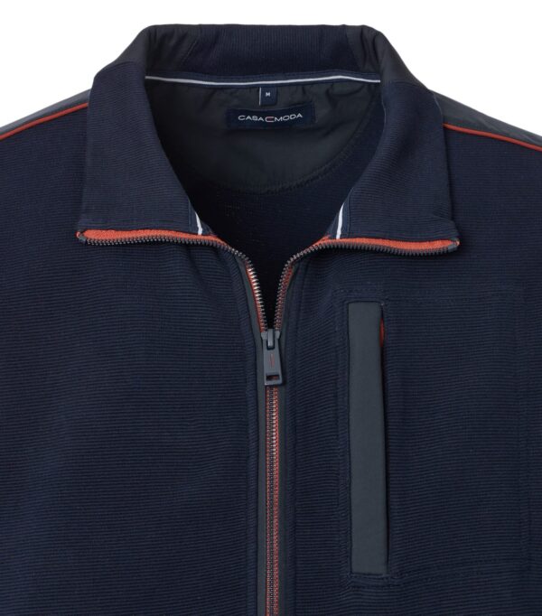 Casa moda sweat jakke med fede detaljer og bryst lomme marine blå – Bild 2