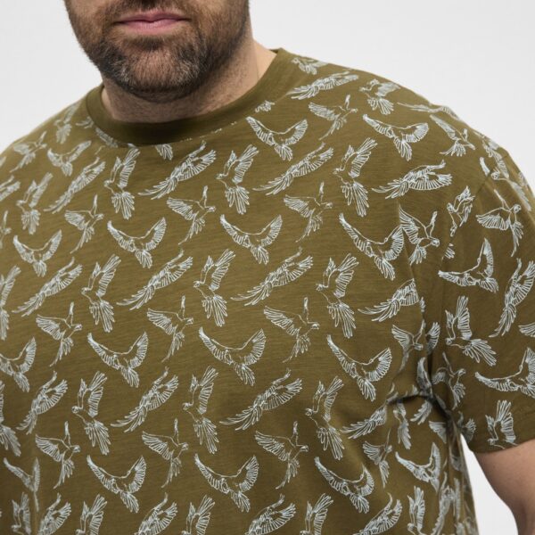 North latitude t-shirt med allover printede army grøn - Billede 5