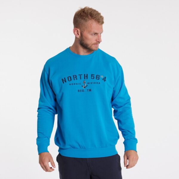 north 56°4 sweatshirt med brodering Mykonos blå - Billede 3