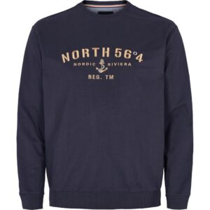 north 56°4 sweatshirt med brodering Marine blå