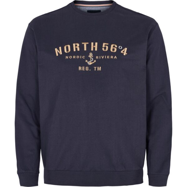 north 56°4 sweatshirt med brodering Marine blå