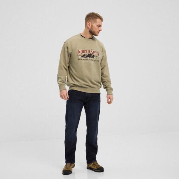 North 56denim / north 56°4 sweatshirt med brodering mørk sand – Bild 4