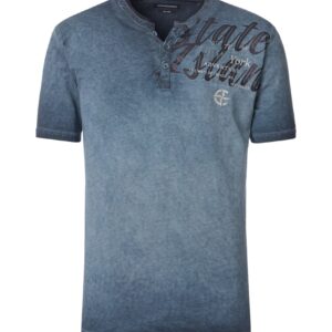 Casa Moda t-shirt med tryk og knapper sky blå